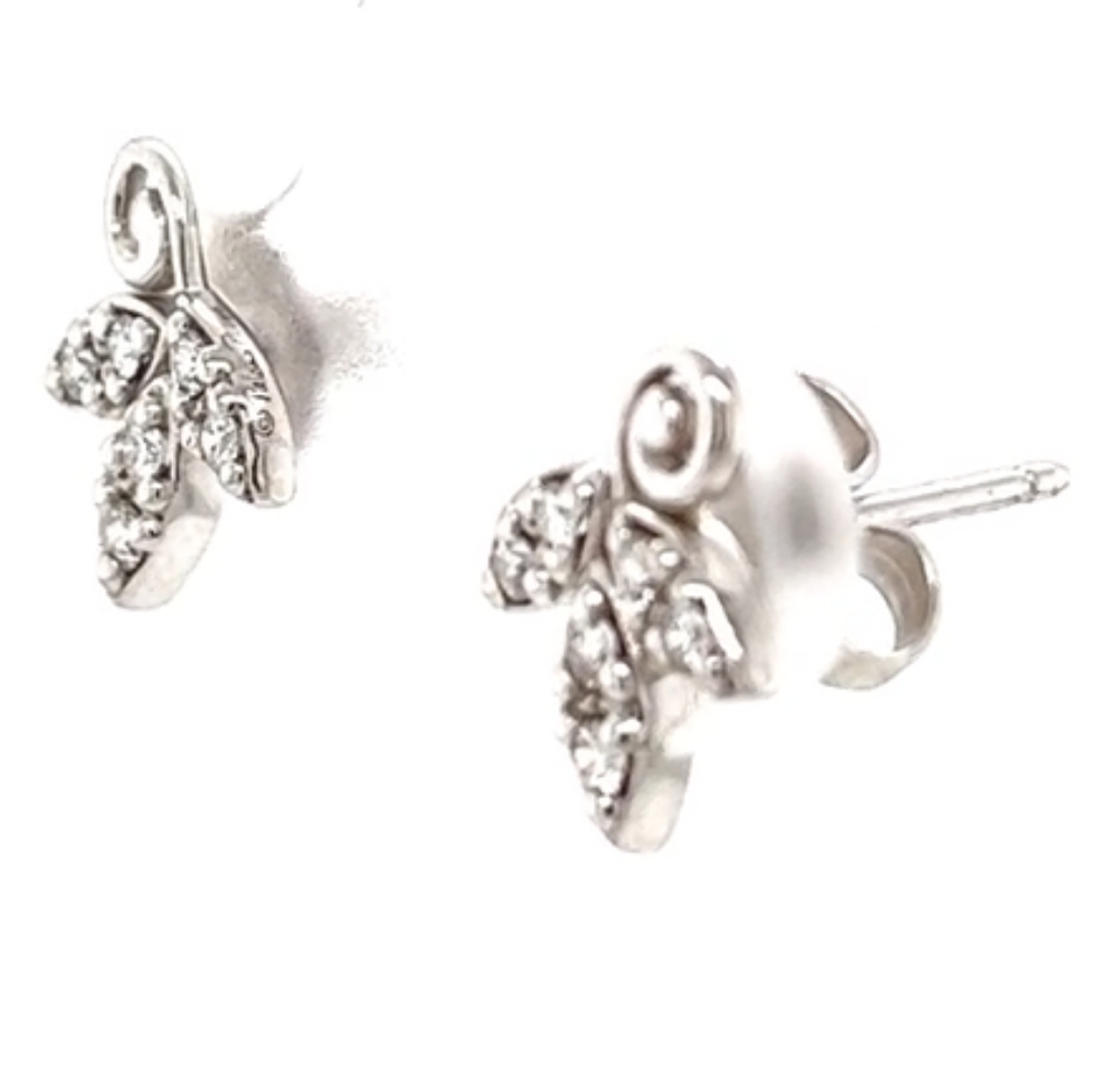 18K Tiffany & Co. Bridal Paloma Picasso WG Leaf Diamond Earrings 🎁 - Picture 5 of 7